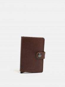 Tmavě hnědá kožená peněženka s pouzdrem na karty Secrid Miniwallet