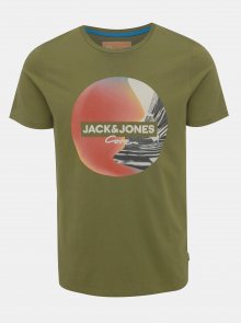 Khaki tričko s potiskem Jack & Jones Autumn