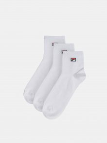 Sada tří párů bílých kotníkových ponožek FILA
