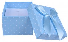 JK Box Světle modrá puntíkatá krabička na soupravu šperků KK-3/A13