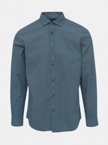 Tmavě modrá vzorovaná slim fit košile Selected Homme Caro