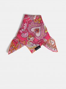 Růžový dámský vzorovaný hedvábný šátek Fraas