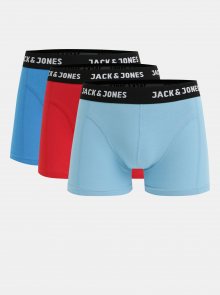 Sada tří boxerek v červené a modré barvě Jack & Jones Bear
