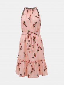 Růžové květované šaty VERO MODA Carina