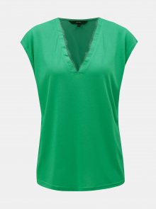 Zelené tričko s krajkovými detaily VERO MODA Carrie