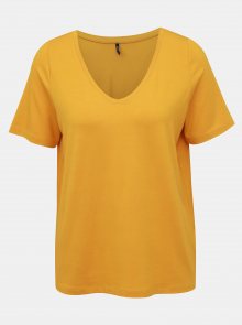 Žluté volné basic tričko ONLY Moster