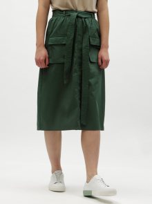 Tmavě zelená sukně s kapsami VILA Nyala