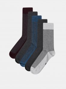 Sada pěti párů šedých ponožek Burton Menswear London