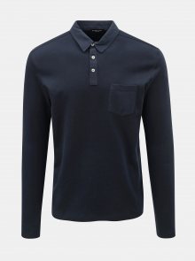 Tmavě modré basic polo tričko s kapsou Selected Homme