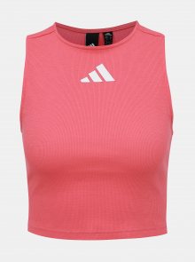 Růžový dámský crop top s průstřihem na zádech adidas Performance