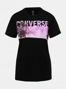 Černé dámské tričko s potiskem Converse