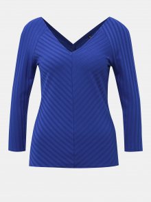 Modré žebrované tričko ONLY Gina