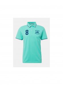Tyrkysové pánské polo tričko s výšivkou Tom Tailor