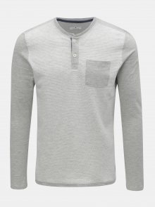 Světle šedé pánské žíhané tričko s kapsou Tom Tailor