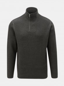 Tmavě šedý svetr se zipem Burton Menswear London