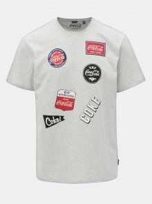 Šedé žíhané regular fit tričko s potiskem ONLY & SONS Fresh Coca Cola