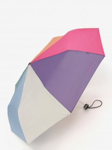 Růžovo-modrý skládací deštník Esprit ALU