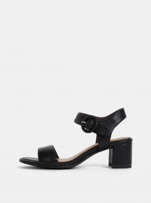 Černé kožené sandálky Tamaris