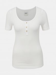 Bílé žebrované tričko ONLY Veronika