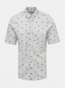 Bílá vzorovaná slim fit košile ONLY & SONS Cuton