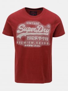 Červené pánské tričko s potiskem Superdry