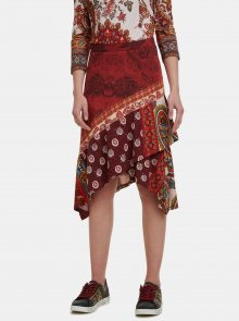 Červená vzorovaná sukně Desigual Indira