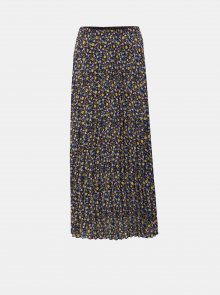 Modro-žlutá plisovaná květovaná maxi sukně ONLY Phoebe