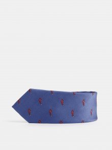 Modrá vzorovaná slim kravata Burton Menswear London Lobster