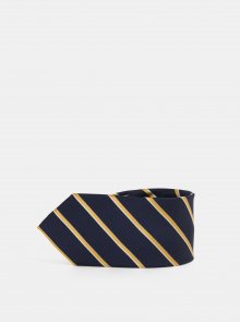 Žluto-modrá pruhovaná hedvábná kravata Selected Homme Noah