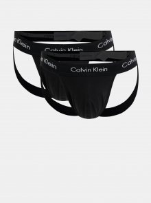 Sada dvou černých jock strap slipů Calvin Klein Underwear