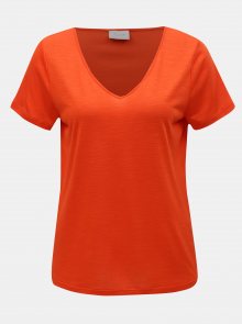 Oranžové basic tričko VILA Noel