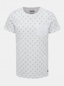 Bílé vzorované tričko s náprsní kapsou Blend