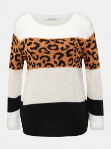 Bílý dámský svetr s leopardím vzorem Haily´s Sloan