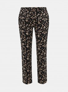 Černé zkrácené kalhoty s leopardím vzorem Dorothy Perkins