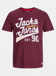 Vínové tričko s potiskem Jack & Jones Fara Tee