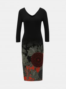 Černé vzorované pouzdrové šaty Desigual Florencia