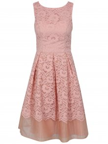 Růžové krajkové šaty Chi Chi London Maniel