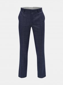 Modré kostkované slim fit kalhoty s puky Burton Menswear London
