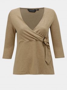 Béžový lehký svetr s ozdobnou sponou Dorothy Perkins Curve