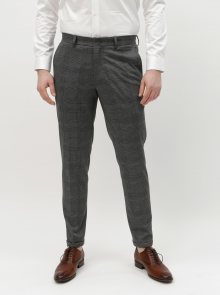 Šedé kostkované skinny kalhoty Selected Homme Jersey