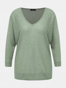 Zelený lehký svetr s 3/4 rukávem M&Co 