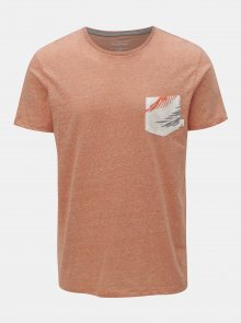 Oranžové žíhané modern fit tričko s kapsou Quiksilver