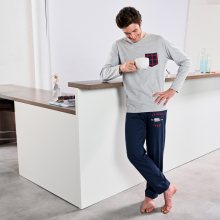 Blancheporte Pyžamové kalhoty s potiskem nám.modrá potisk 40/42