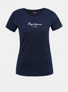 Tmavě modré dámské tričko s potiskem Pepe Jeans New Virginia
