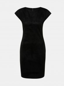 Černé pouzdrové šaty v semišové úpravě Haily´s Serany