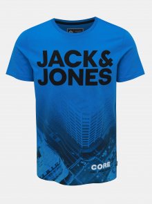 Modré tričko s potiskem Jack & Jones Autumn