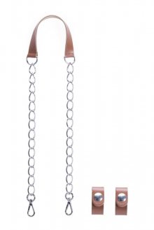 O bag hnědo-stříbrná řetízková držadla Naturale