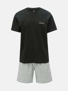 Šedo-černé pánské dvoudílné pyžamo Calvin Klein Underwear