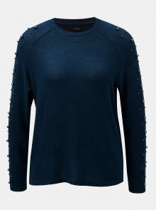 Tmavě modrý lehký svetr s korálky VERO MODA