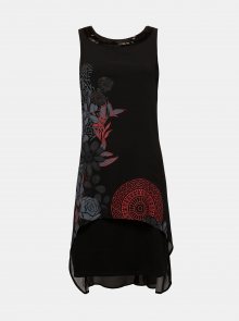 Černé vzorované šaty s korálky Desigual Siena